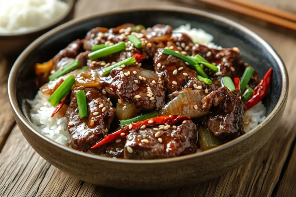  Restaurant-Style Chinese Pepper Steak with Onion Presentation