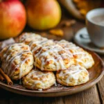 Warm, flaky apple pie biscuits with cinnamon glaze.