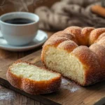 Freshly baked Cinnamon Donut Bread with a cinnamon-sugar coating.